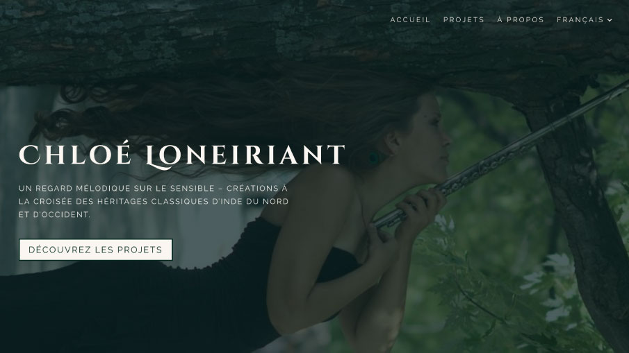 Aperçu du site internet de Chloé Loneiriant, musicienne à Montpellier