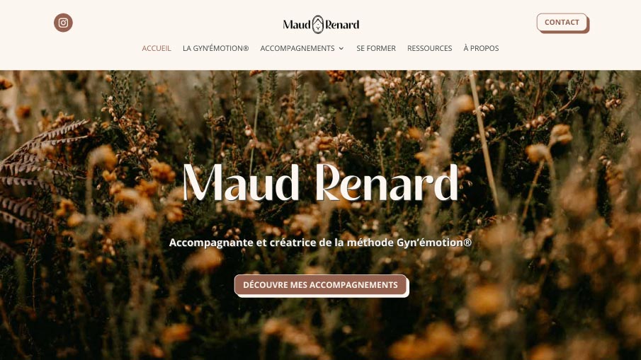 Aperçu du site Internet de Maud Renard