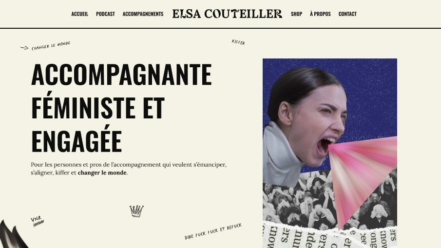 Site web d'Elsa Couteille, accompagnante