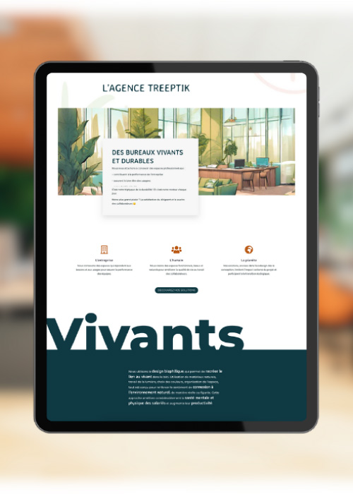 Aperçu du site vitrine de Treeptik Eco-design