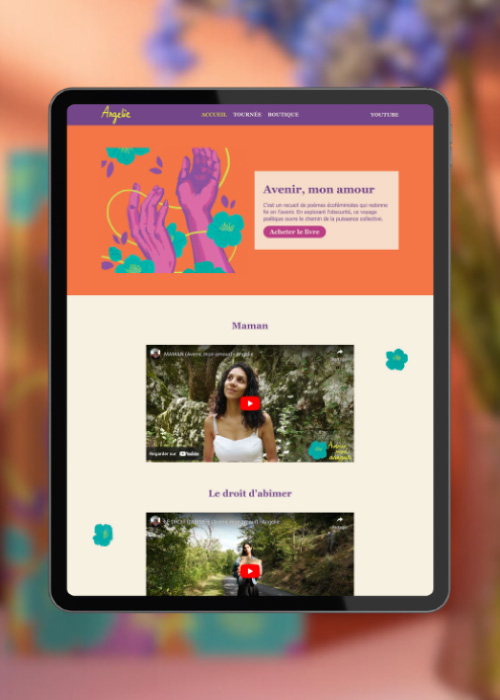 Site web d'Angelie, poétesse éco-féministe