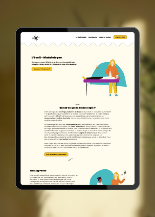 Site sur-mesure d'Isabelle, kinésiologue