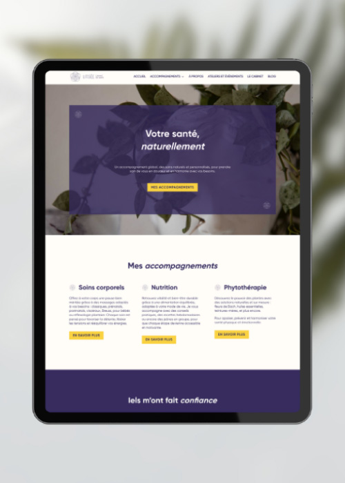 Exemple du site web éco-responsable de Litsée Santé