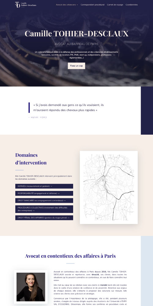Site web éthique personnalisé à partir du template avocat
