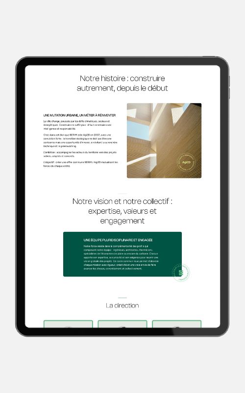 Aperçu de la page à propos