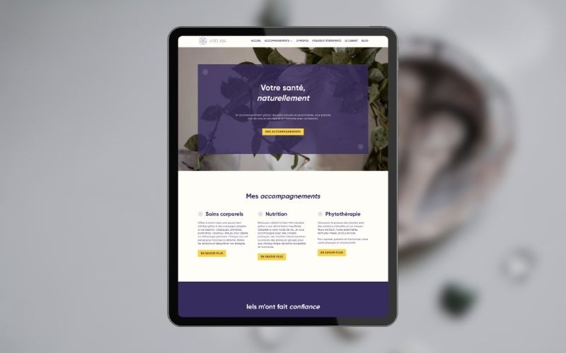 Aperçu du site web d'une naturopathe
