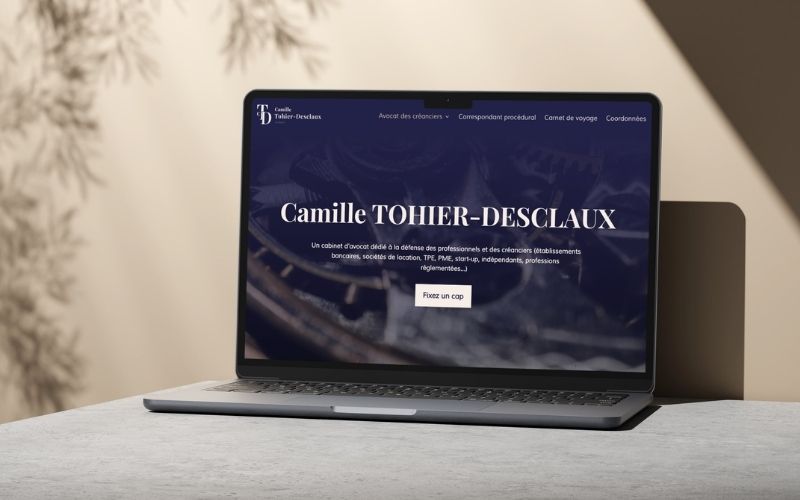 Aperçu du site web de l'avocate Camille Tohier-Desclaux