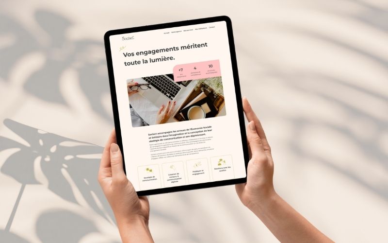 Aperçu du site internet de l'agence de communication engagée Sociact
